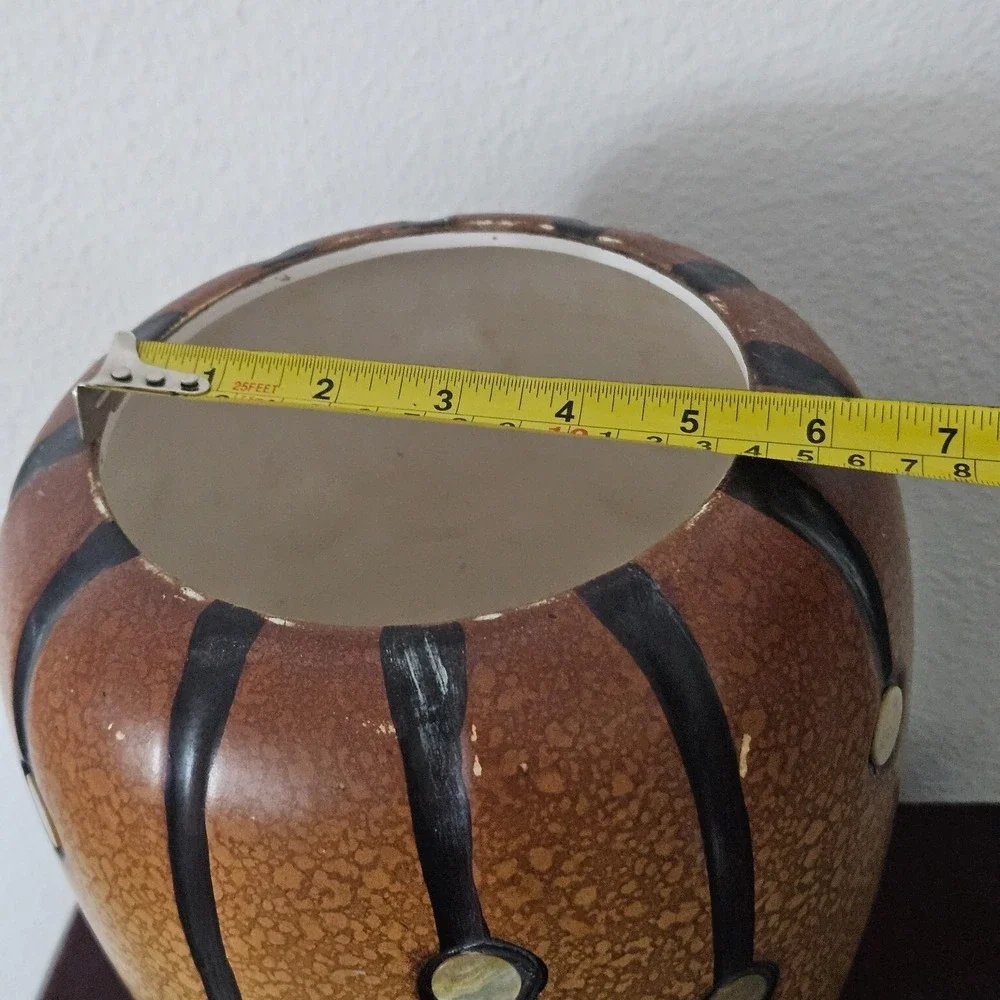 Brown Ginger Jar‎ Decorative Urn Lidded Ceramic Vase 16 inch Tall Decor Art